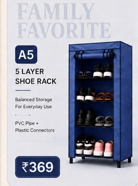 A5 5 layer shoe rack price card