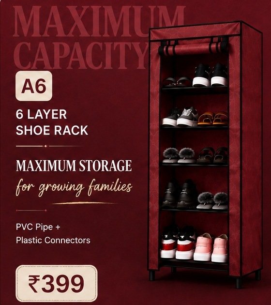 A6 6 layer shoe rack price card