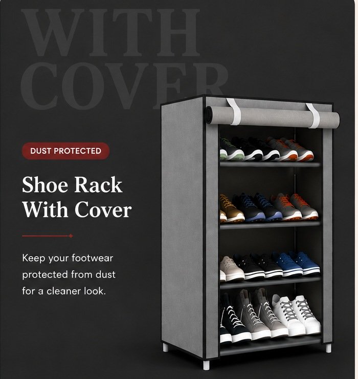 Shoe rack with cover